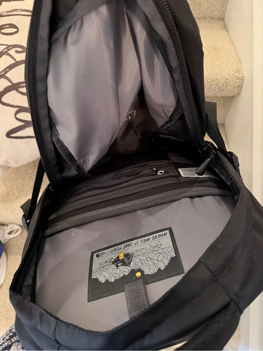 The North Face Black Men's Backpack travel laptop 20x11x7”